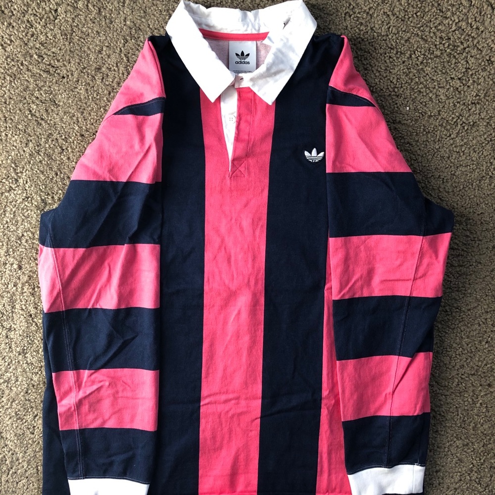 Adidas Striped Rugby Shirt size XL